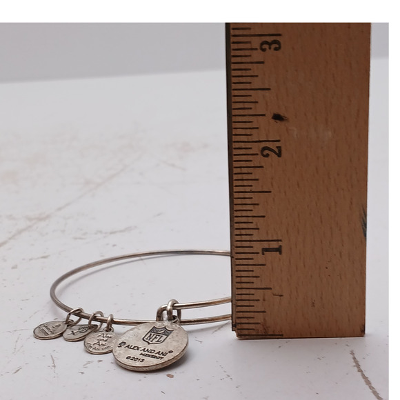 Alex and Ani 20173 Silver Tone NFL Eagles Charm Bangle Bracelet Adjustable - Picture 8 of 8